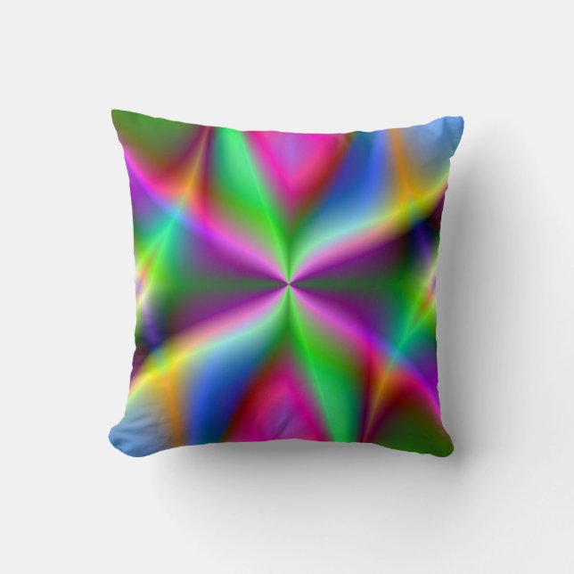 Colourful Metallic Fractal Lustre Cushion (Front)