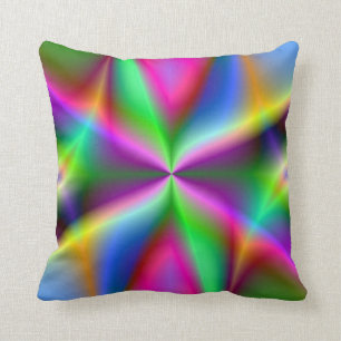 Colourful Metallic Fractal Lustre Cushion