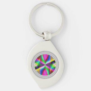 Colourful Metallic Fractal Lustre Key Ring