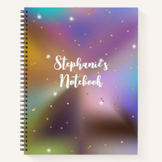 Colourful Metallic Glitter Glam Girly Notebook