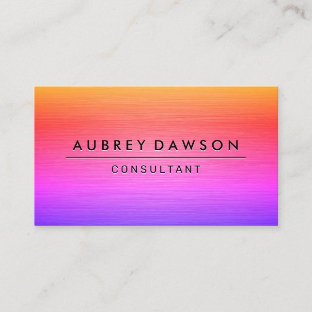 Colourful Metallic Texture Business Card (Front)