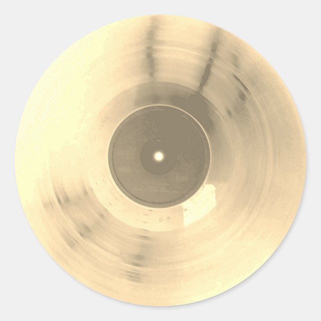 Colourful metallic vinyl retro cover classic round sticker (Front)