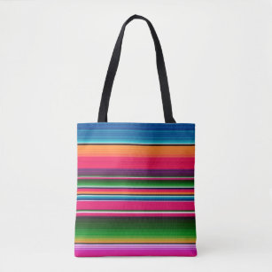 Colourful Mexican Blanket Rainbow Spanish Blanket Tote Bag
