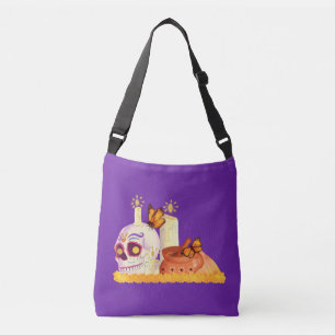 Colourful Mexican Day Of The Dead Sugar Skull  Crossbody Bag
