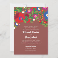 Colourful Mexican Embroidery Wedding Invitation