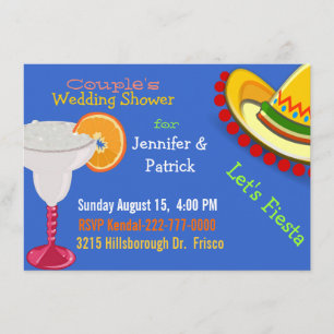 Colourful Mexican Fiesta Couple's Wedding Shower Invitation