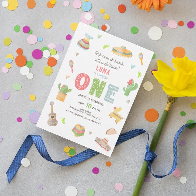 Colourful Mexican Fiesta First Birthday  Invitation (Creator Uploaded)