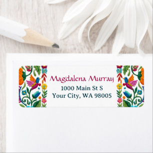 Colourful Mexican Fiesta Floral Embroidery Birds