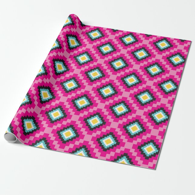 Colourful Mexican Fiesta Wrapping Paper (Unrolled)