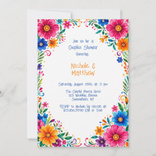 Colourful Mexican Floral Couples Shower Invitation