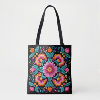 Colourful Mexican Floral Fiesta Tote Bag