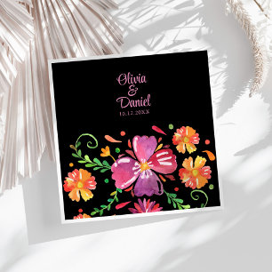 Colourful Mexican Floral Fiesta Wedding Napkin
