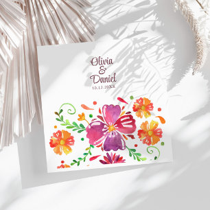 Colourful Mexican Floral Fiesta Wedding  Napkin