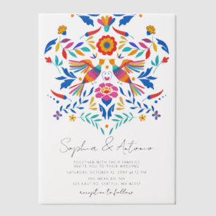 Colourful Mexican Floral Fiesta Wedding Vellum Invitations