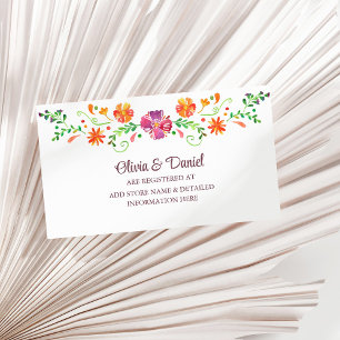 Colourful Mexican Flower Fiesta Wedding Registry Enclosure Card