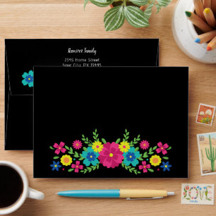 Colourful Mexican flowers Envelope