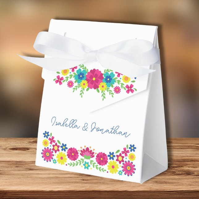 Colourful Mexican flowers Favour Box (Creator Uploaded)