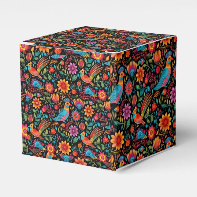 Colourful Mexican pattern Favour Box (Front Side)