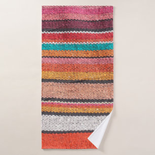 Colourful mexican, peruvian style rug surface clos bath towel