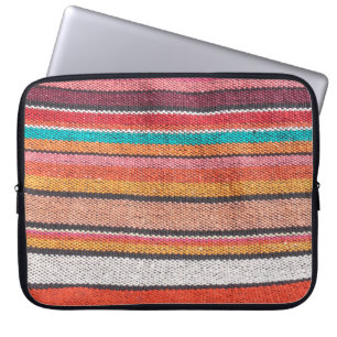 Colourful mexican, peruvian style rug surface clos laptop sleeve