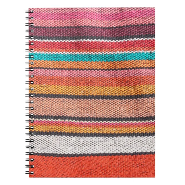 Colourful mexican, peruvian style rug surface clos notebook (Front)