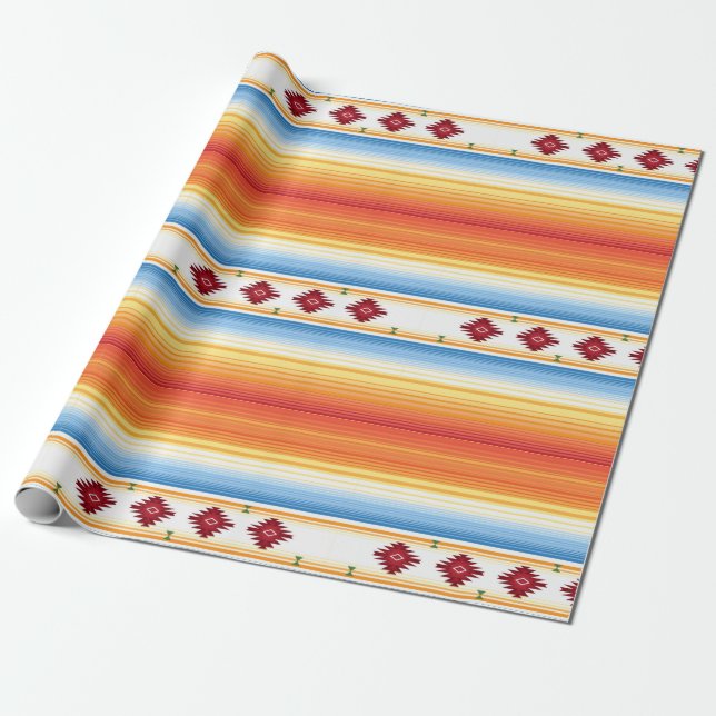 Colourful Mexican Rug Wrapping Paper (Unrolled)