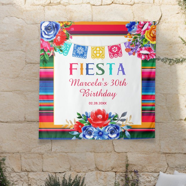 Colourful Mexican Serape Floral Fiesta Tapestry (Creator Uploaded)