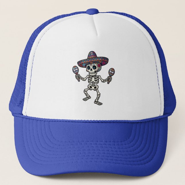 Colourful Mexican Skeleton Hat (Front)