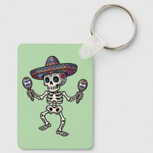 Colourful Mexican Skeleton Key Ring