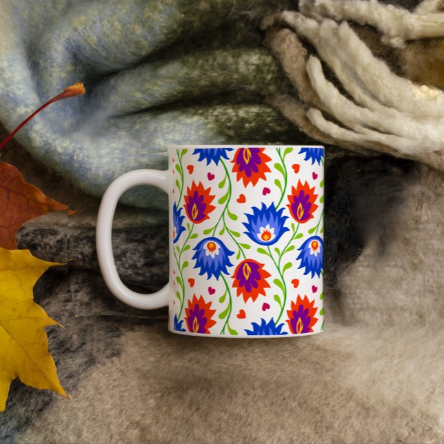 Colourful Mexican Style Floral Pattern Elegant Bol Coffee Mug (Creator Uploaded)