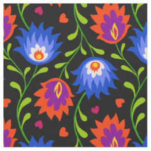 Colourful Mexican Style Floral Pattern Elegant Bol Fabric