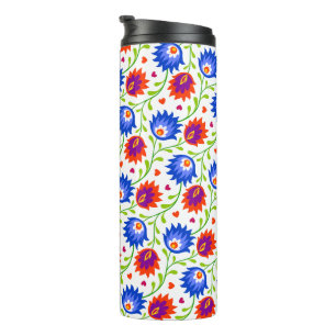 Colourful Mexican Style Floral Pattern Elegant Bol Thermal Tumbler