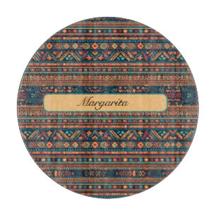 Colourful Mexican style pattern customisable Cutting Board