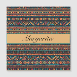 Colourful Mexican style pattern Magnetic Invitation