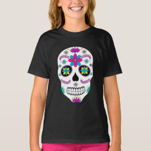 Colourful Mexican Sugar Skull Girl's T-Shirt