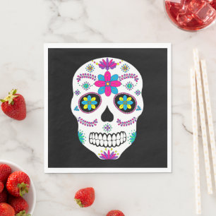Colourful Mexican Sugar Skull Napkin