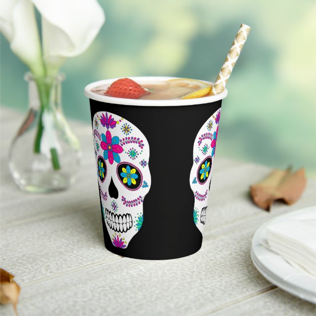 Colourful Mexican Sugar Skull Paper Cups (Insitu)