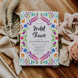 Colourful Mexican Theme Fiesta Bridal Shower Invitation