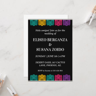 colourful mexico mexican wedding invitations