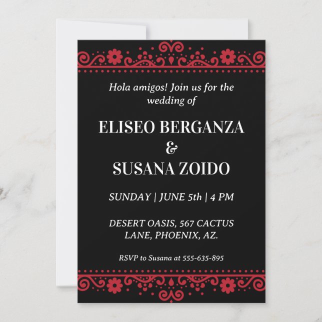 colourful mexico mexican wedding invitations (Front)