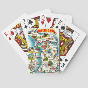 Colourful Michigan Map Playing Cards