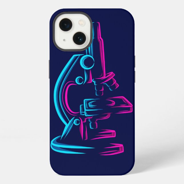 Colourful microscope design iPhone case (Back)