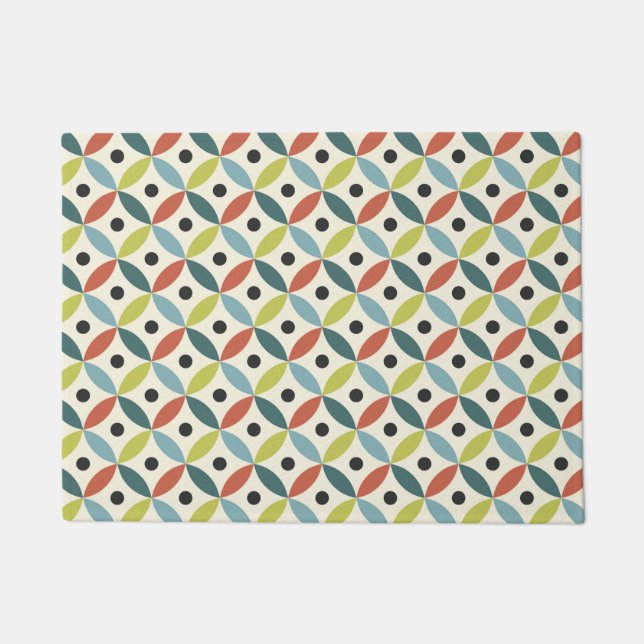 Colourful Mid Century decoration Doormat (Front)