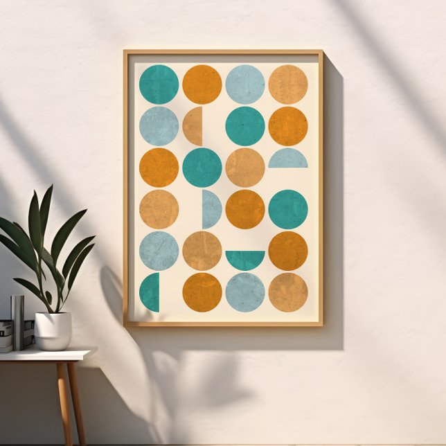 Colourful Mid Century Modern Abstract Circles Poster (Creator Uploaded)