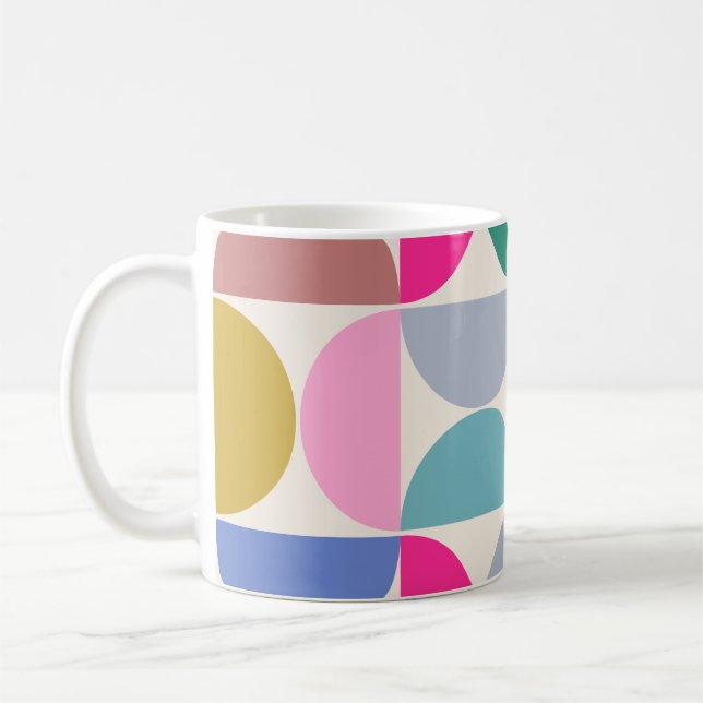Colourful Mid Century Modern Abstract Pattern Coffee Mug (Left)