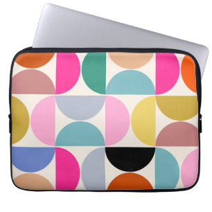 Colourful Mid Century Modern Abstract Pattern Laptop Sleeve