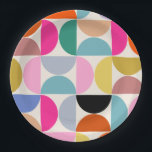 Colourful Mid Century Modern Abstract Pattern Paper Plate<br><div class="desc">Mid century modern pattern – abstract geometric shapes – colourful minimalist pattern.</div>