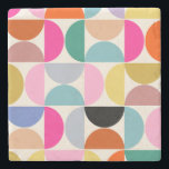 Colourful Mid Century Modern Abstract Pattern Stone Coaster<br><div class="desc">Mid century modern pattern – abstract geometric shapes – colourful minimalist pattern.</div>
