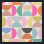 Colourful Mid Century Modern Abstract Pattern Stone Coaster<br><div class="desc">Mid century modern pattern – abstract geometric shapes – colourful minimalist pattern.</div>