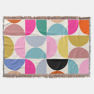 Colourful Mid Century Modern Abstract Pattern Throw Blanket